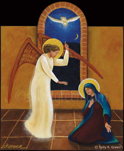 The Annunciation -  a Symphony of Golden Hues and Divine Narrative!